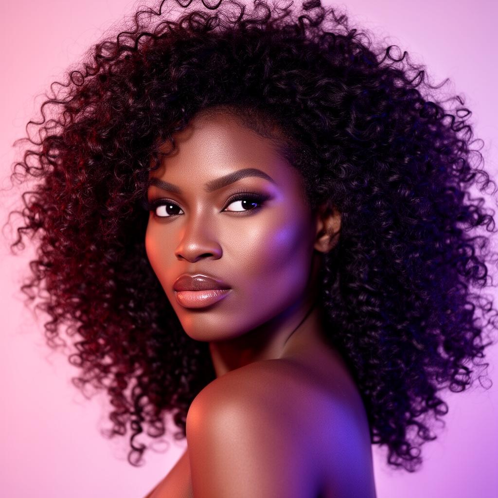 Editorial portrait of a model with stunning natural curls